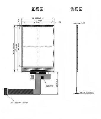 2.38" Incell Transflective TFT Module with 240X320 Resolution and QSPI Interface Driver IC NV3031150nit for Handheld Terminals