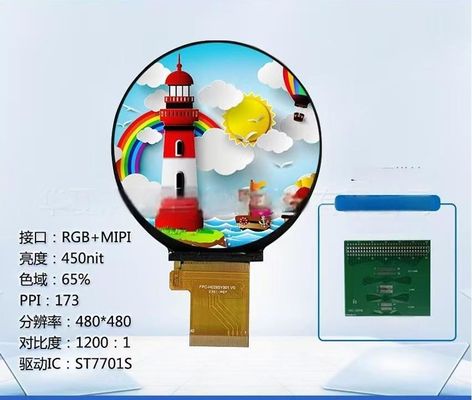 2.85 Inch Round Screen 480X480 LCD Display